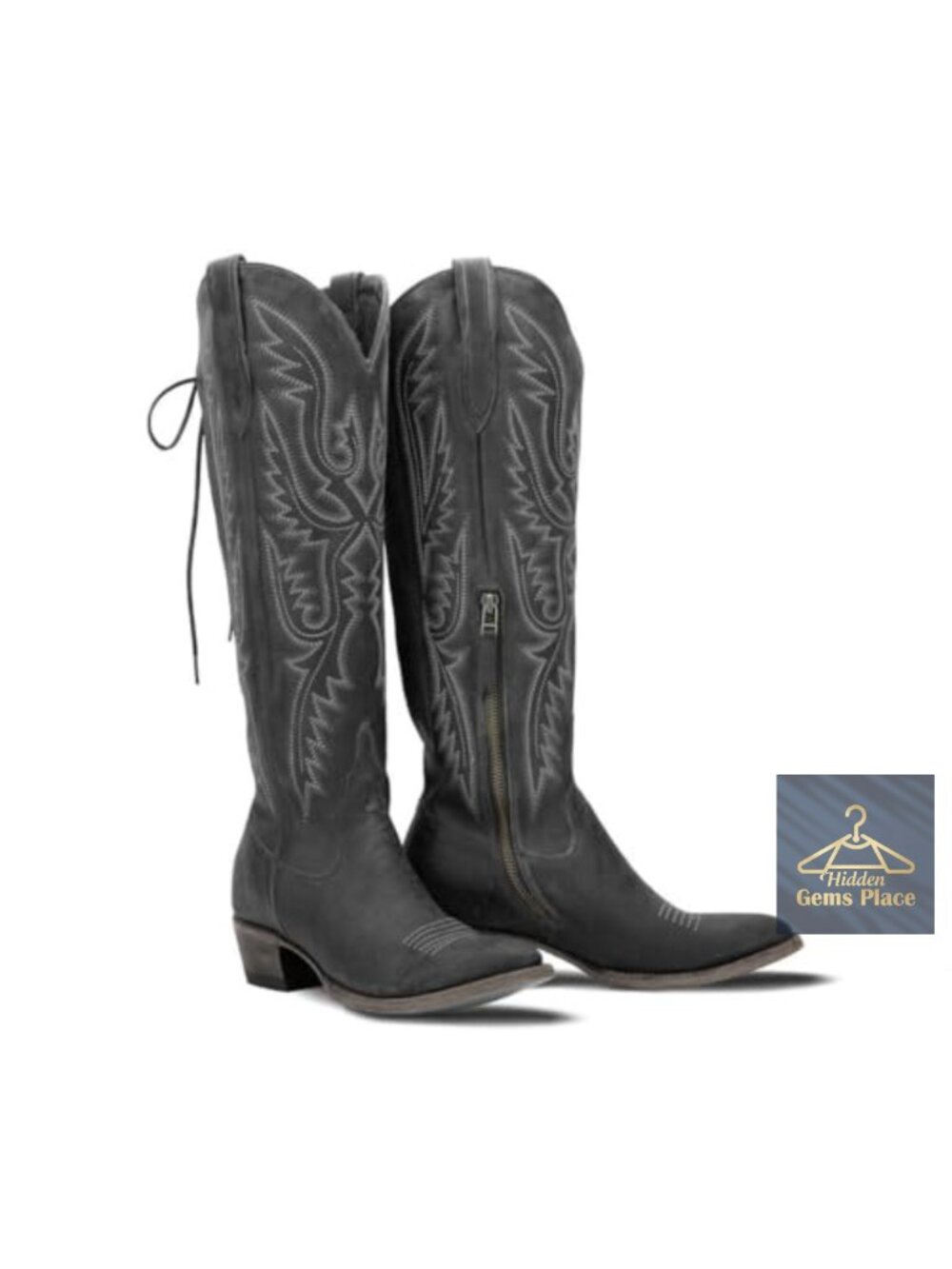 Over the Knee Cowboy Boots for Women Adjustable Thigh High Cowgirl Boots